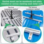 Upgrade Starlink Mount for Standing Seam Metal Roof, Adjustable Starlink Roof Mount for Starlink Internet Kit Satellite, Starlink Pole Mount for Starlink Gen 2